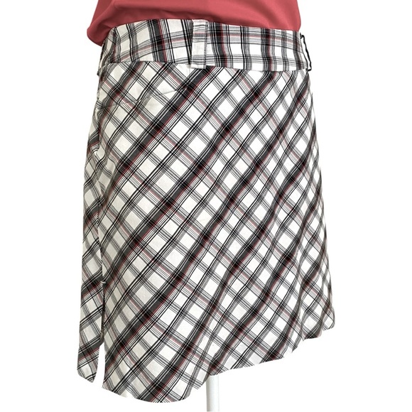 TEHAMA Nancy Haley Golf/Tennis White, Red & Black Plaid Skort Size: 6 - Picture 4 of 11